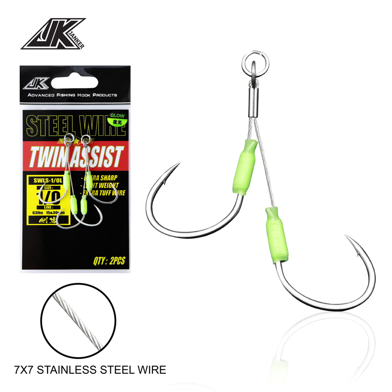Fishing Hook Barbless - JK 3PACK สวมใส่ Jigging Hook ลวดเหล็ก