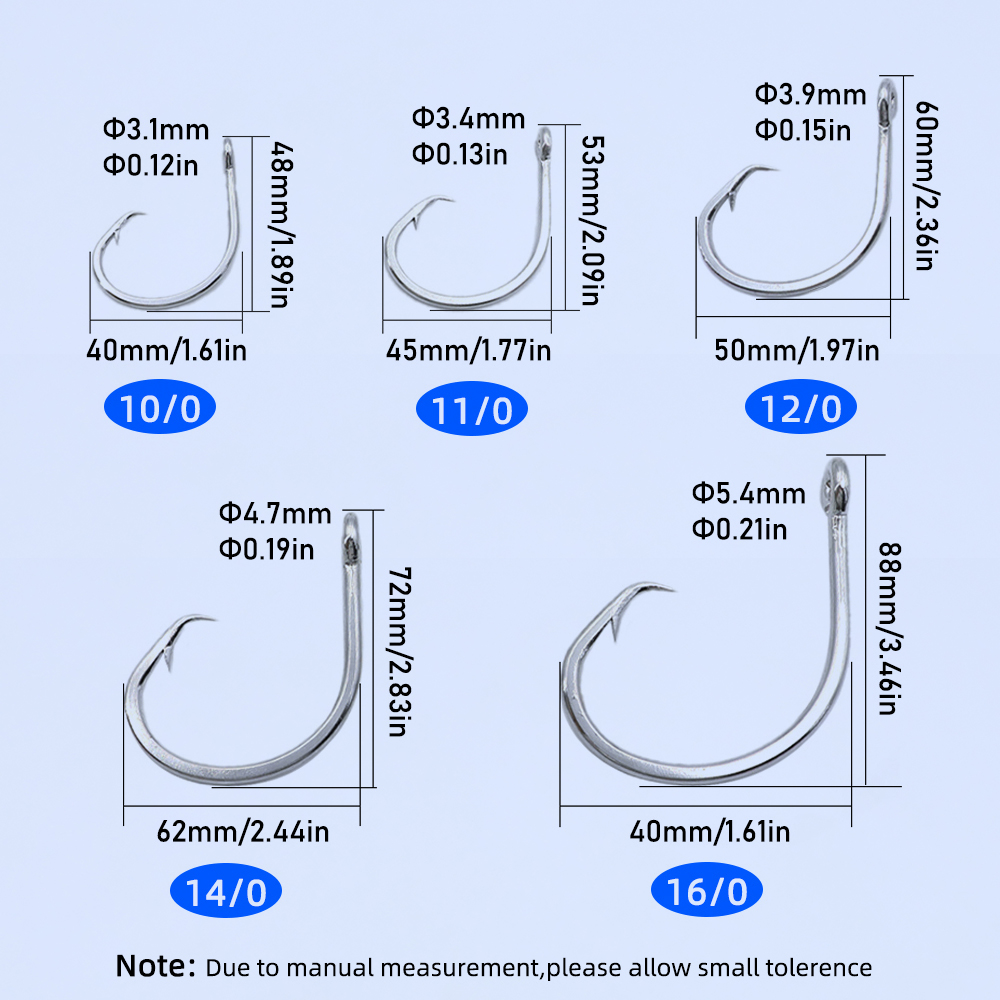 Ellllv 10/0 - 16/0 สแตนเลสสตีล - Fishing Hook Circle บทวิจารณ์และราคา