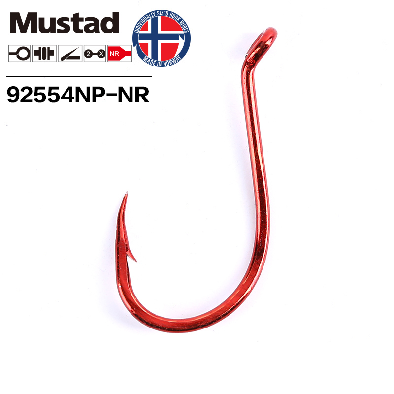Mustad สีแดงขนาดใหญ่ 2X ฆ่าตัว - Fishing Hook Barbless บทวิจารณ์และราคา