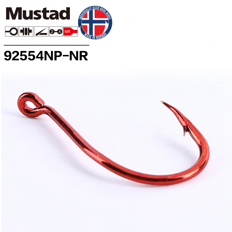 Mustad สีแดงขนาดใหญ่ 2X ฆ่าตัว - Fishing Hook Barbless บทวิจารณ์และราคา