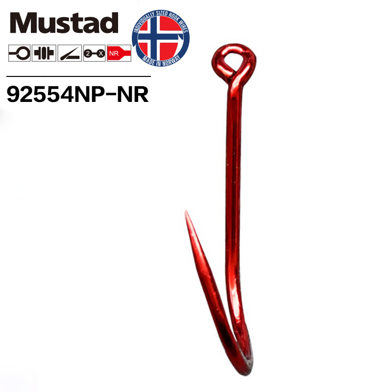 Mustad สีแดงขนาดใหญ่ 2X ฆ่าตัว - Fishing Hook Barbless บทวิจารณ์และราคา