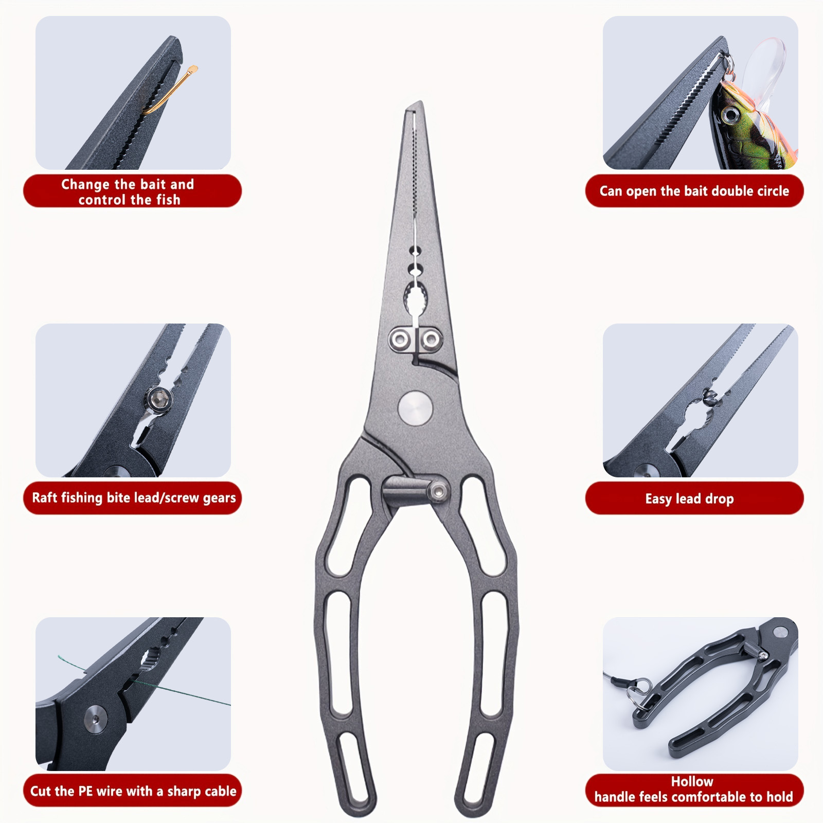 ชุดคีมตกปลาและที่จับปลาแบบคอมโ - Fishing Hook Remover บทวิจารณ์และราคา
